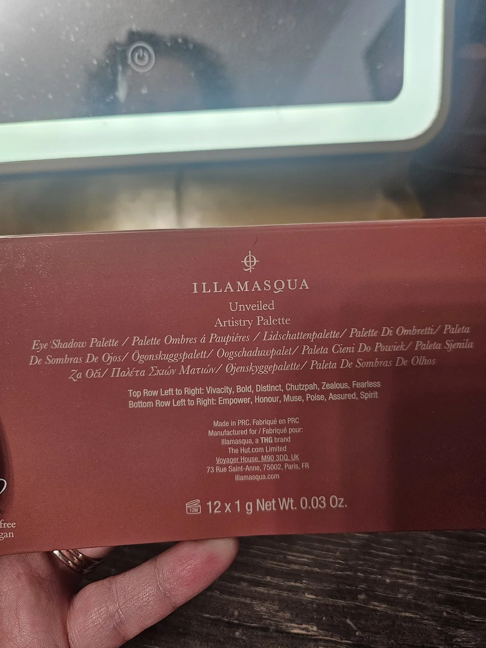 Illamasqua mauve-pink makeup palette case